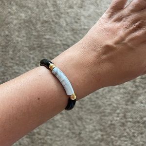 Black white and gray stretch bracelet